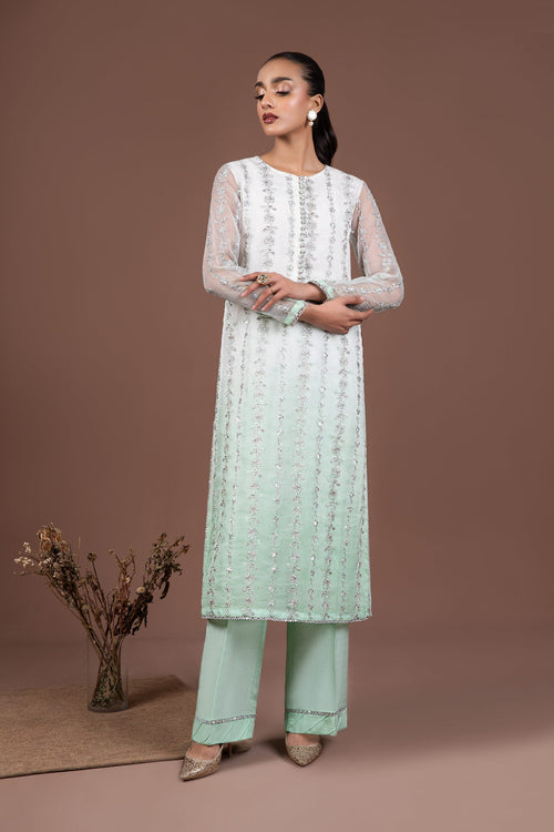 Maria B - Embroidered Organza 2-Piece Suit with Sequins