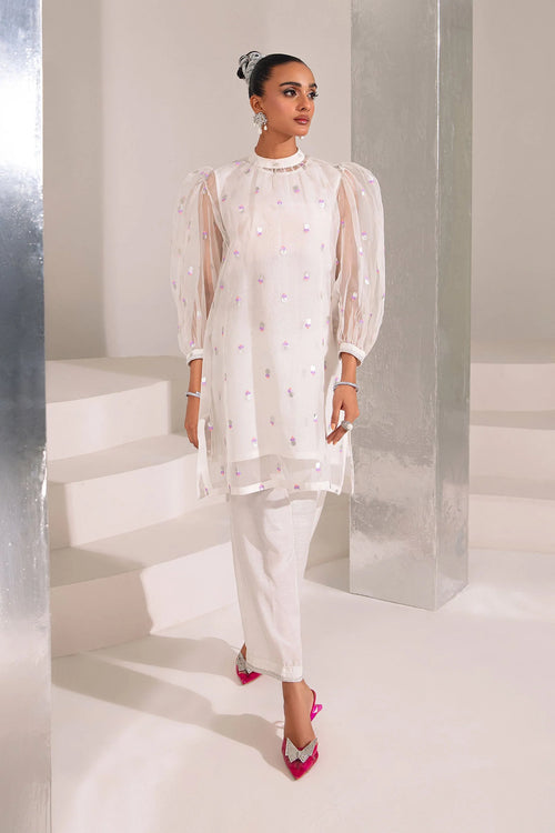 Maria.B - Printed Organza Shirt with Culottes – 2 Piece Suit