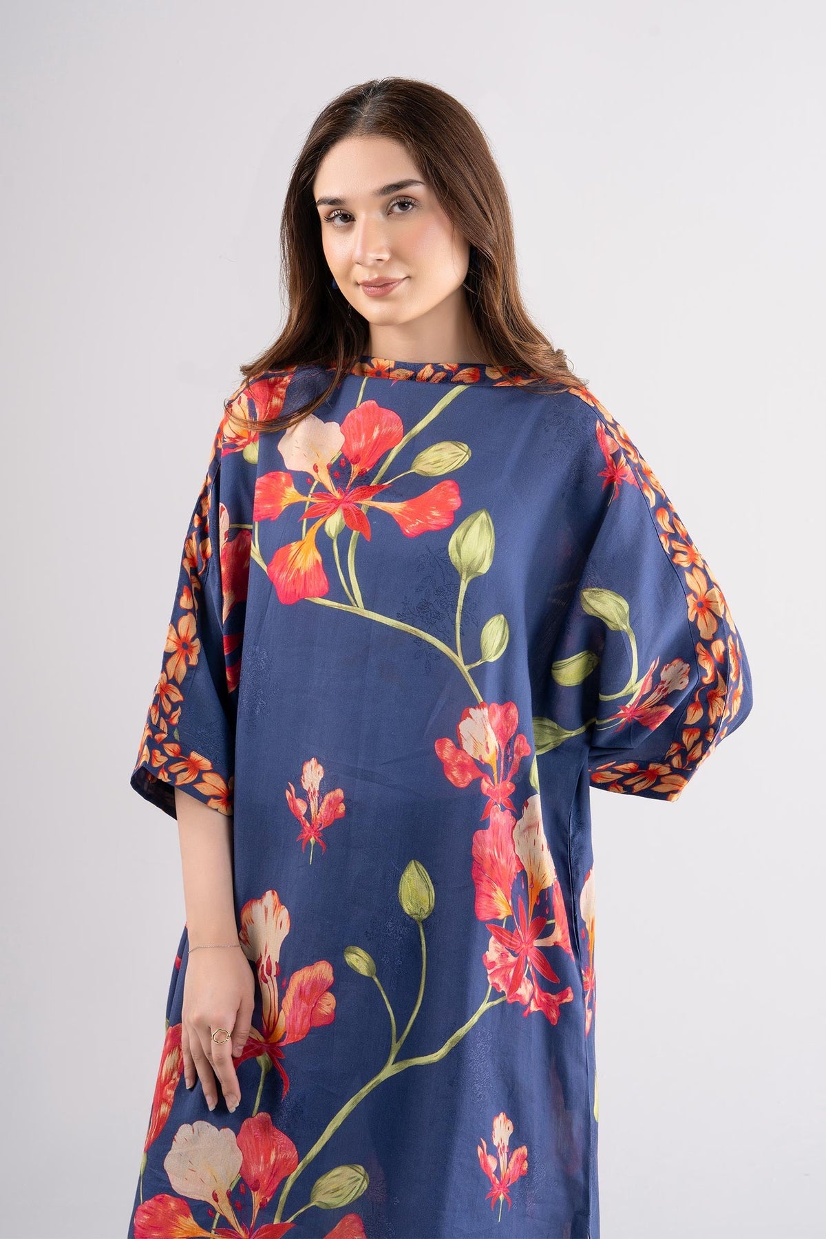 Maria.B. Printed Jacquard Viscose Tunic – Relaxed Fit