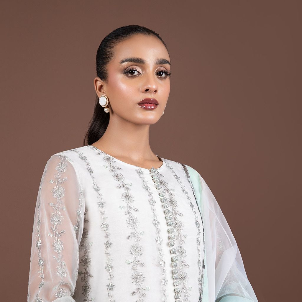 Maria B - Embroidered Organza 2-Piece Suit with Sequins
