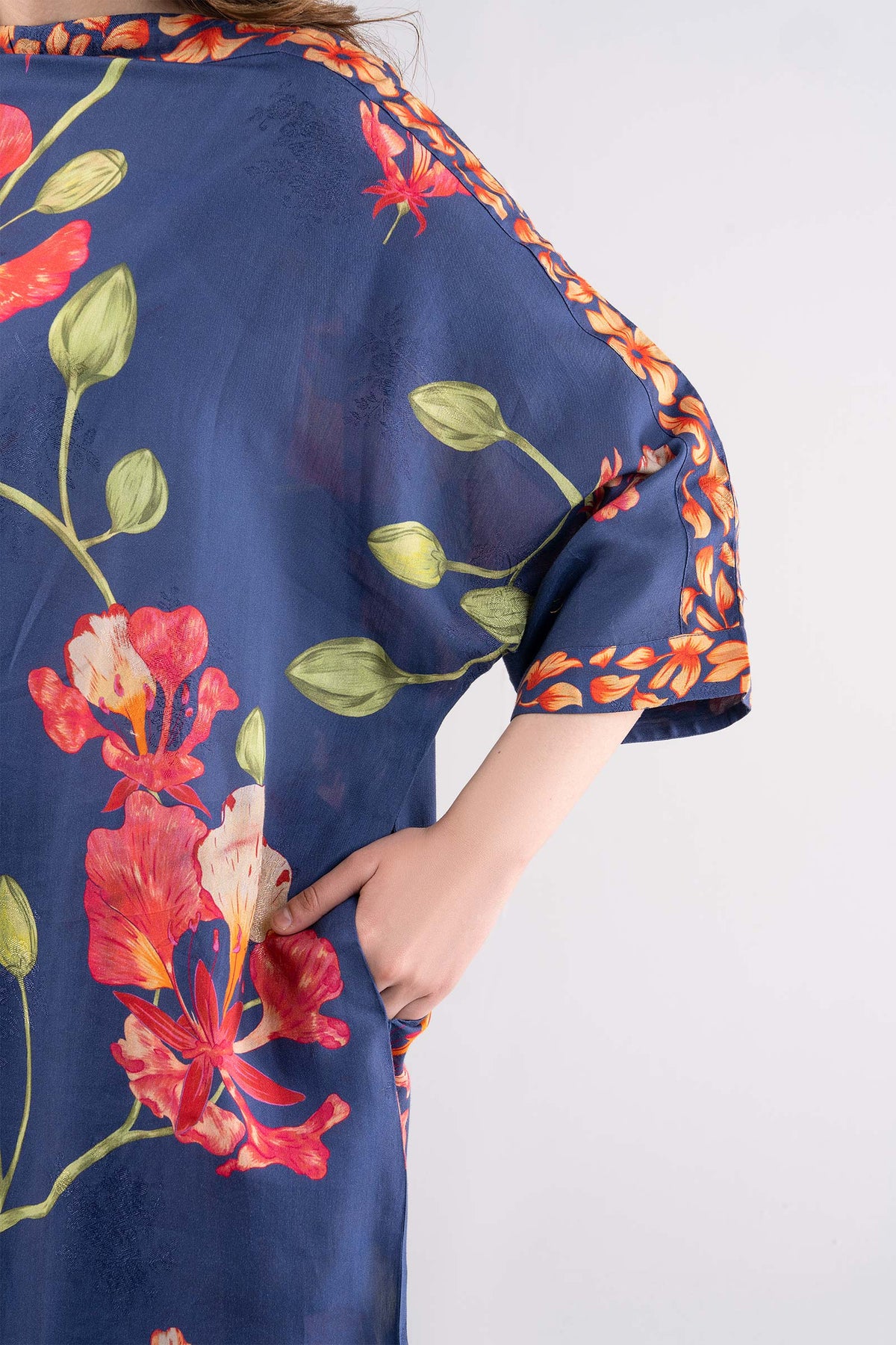 Maria.B. Printed Jacquard Viscose Tunic – Relaxed Fit