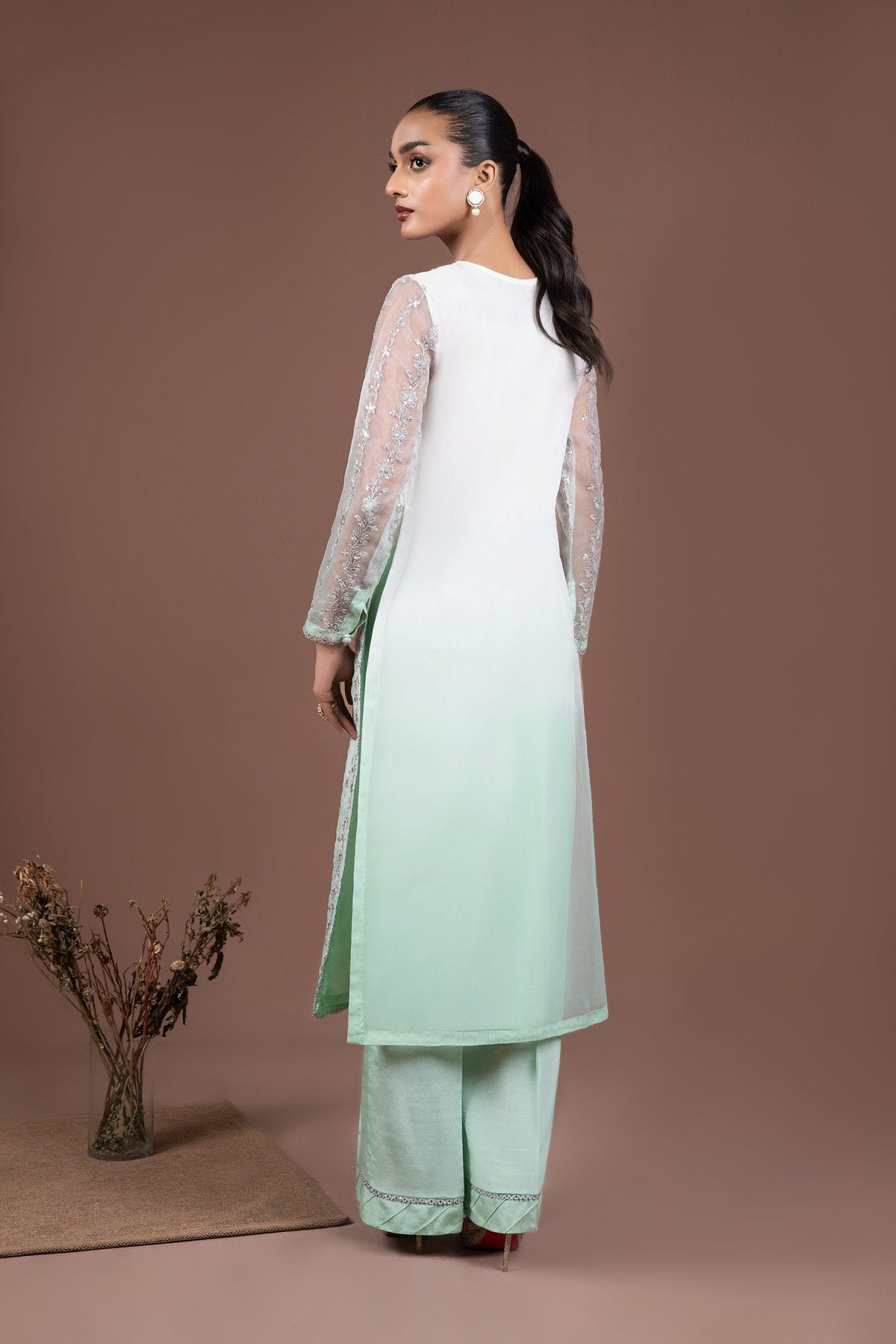 Maria B - Embroidered Organza 2-Piece Suit with Sequins